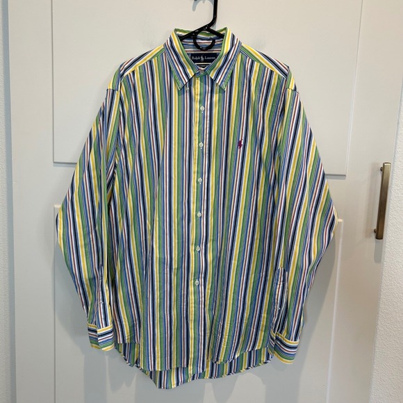 Ralph Lauren Other - Ralph Lauren Classic Fit Long Sleeve Striped Button Down Shirt Men Size L Cotton